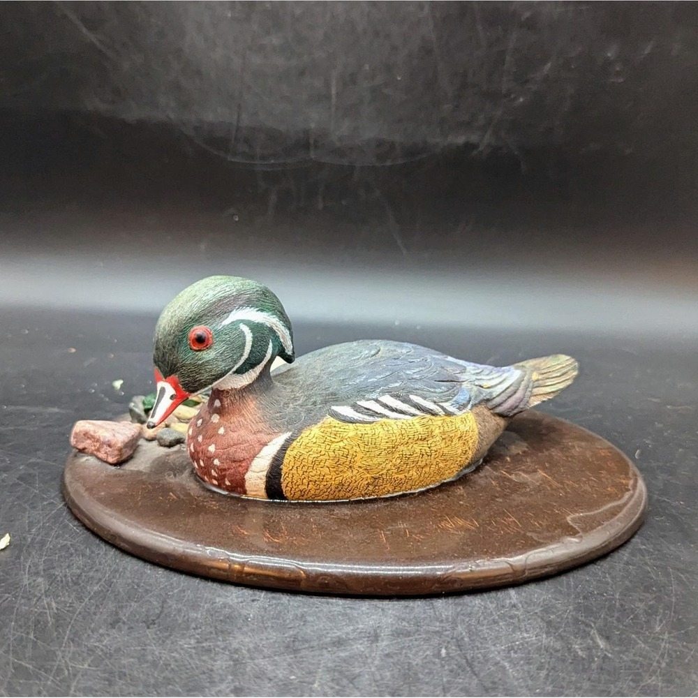 Vintage Hand Carved Folk Art Wood Wooden Duck Figurine Decoy Signed Norma 9.5"